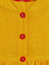 Girl's Mustard Striped Handloom Kurta With Cream Pyjama Set